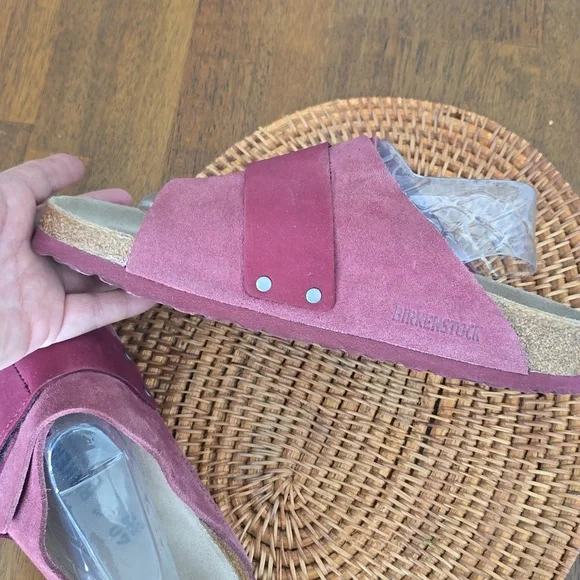 Birkenstock Women's Suede Sandals - Deep Red - Picture 4 of 7